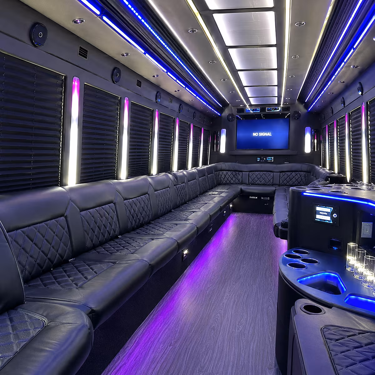gresham 30 passenger party bus inside