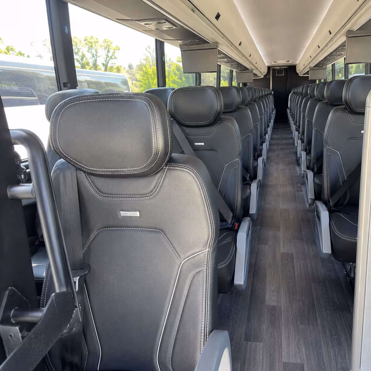 gresham 47 passenger charter bus interior